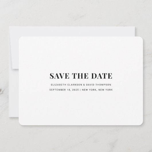 Schließlich | Einfache Hochzeit von modernen Scrip Save The Date (Rückseite)