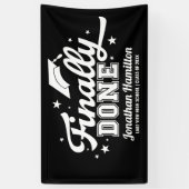 Schließlich Fertig Black Graduation Party Banner (Vertikal)