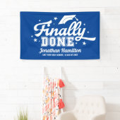 Schließlich Fertig Blue Graduation Party Banner (Insitu)
