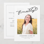 Schließlich Foto Abschluss Ankündigung (Vorne/Hinten)