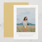 Schließlich Foto Abschluss Ankündigung (Vorne/Hinten)