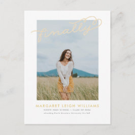 Schließlich Foto-Abschluss-Mitteilungs-Postkarte Einladungspostkarte