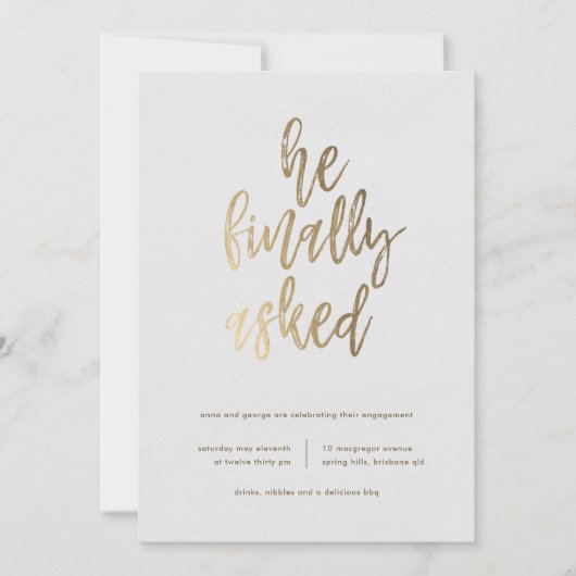 Schließlich Fragte er eine engagierte Partei Einladung (Vorderseite)