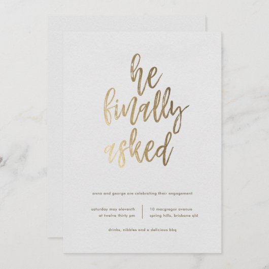 Schließlich Fragte er eine engagierte Partei Einladung (Vorne/Hinten)