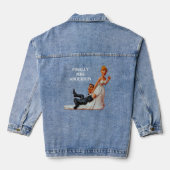 Schließlich Frau Name Funny Figurine Wedding Coupl Jeansjacke (Rückseite)