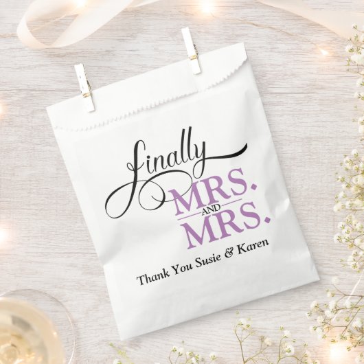 Schließlich Frau und Frau Wedding Empfang Geschenktütchen (Ausgeschnitten)