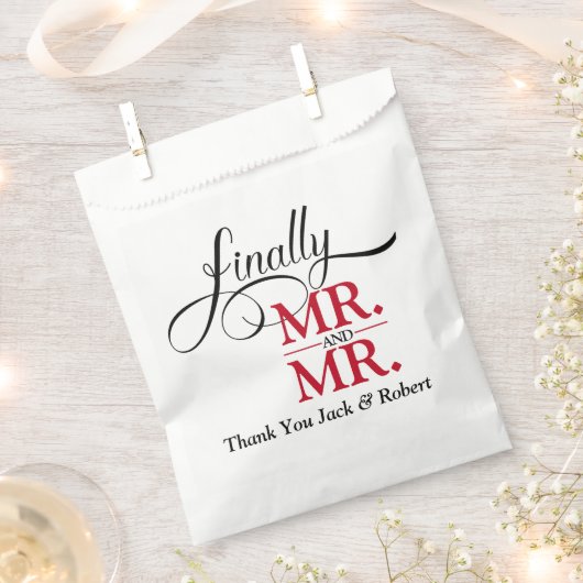 Schließlich Herr und Herr Wedding Empfang Geschenktütchen (Ausgeschnitten)