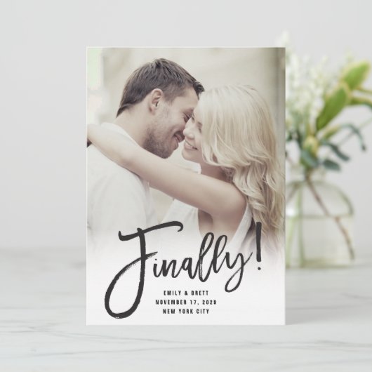 Schließlich Kalligrafie Pinsel Script Modernes Chi Save The Date (Stehend Vorderseite)