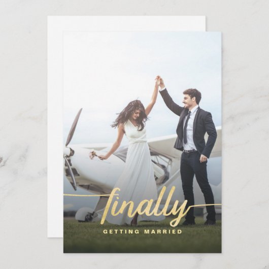 Schließlich lustiges Foto Hochzeit Retten Sie das Save The Date (Vorne/Hinten)