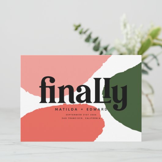 Schließlich moderne abstrakte Grafik Rot, Rosa + G Ankündigung (Stehend Vorderseite)