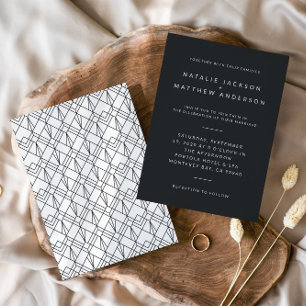 Schließlich, moderne geometrische Hochzeitseinladu Save The Date
