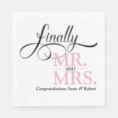 Schließlich Mr. und Mrs. Wedding Reception Cocktai Serviette (Vorderseite)