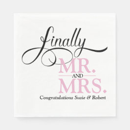 Schließlich Mr. und Mrs. Wedding Reception Cocktai Serviette
