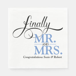 Schließlich Mr. und Mrs. Wedding Reception Cocktai Serviette