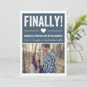 Schließlich - Navy Foto speichern Sie das Datum An Einladung (Stehend Vorderseite)