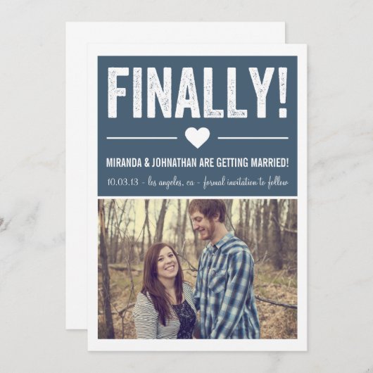 Schließlich - Navy Foto speichern Sie das Datum An Einladung (Vorne/Hinten)