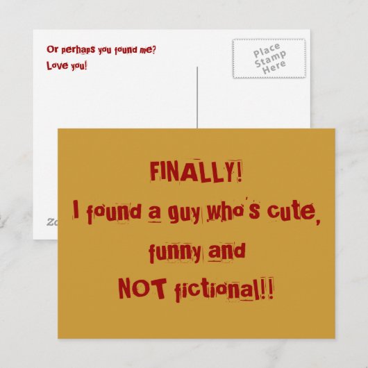 Schließlich Postkarte (Vorne/Hinten)