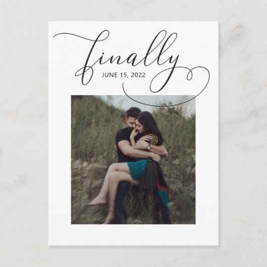 Schließlich Save the Date Foto Ankündigung (Vorderseite)