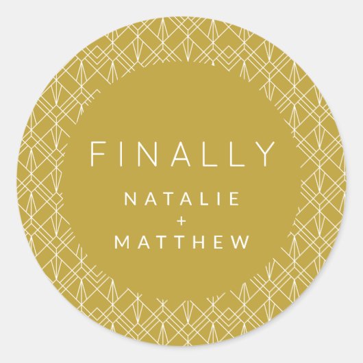 Schließlich Save the Date Runder Aufkleber (Vorderseite)