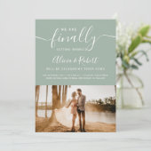 Schließlich Save the Date Skript einfaches grünes  (Stehend Vorderseite)