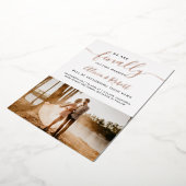 Schließlich Save the Date Skript Foto Rose Gold Folieneinladung (Gedreht)