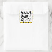 SCHLIESSLICH! Schwarz-Gold-Abschluss Quadratischer Aufkleber (Tasche)