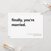 Schließlich sind Sie verheiratet Hochzeitstag Flac Karte (Vorderseite/Rückseite Beispiel)