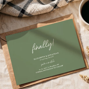 Schließlich Skript-Seite Grün Hochzeit speichern S Save The Date