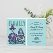 Schließlich Verheiratete Post Hochzeit Einladung (Stehend Vorderseite)