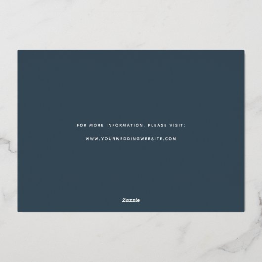 Schließlich | Vollständiges Foto Save the Date Folieneinladung (Rückseite)