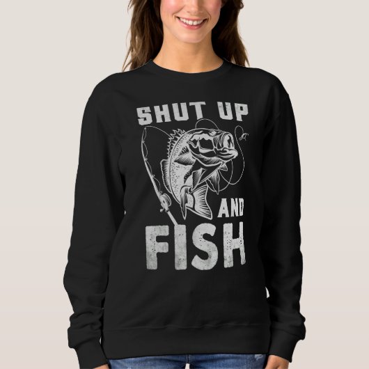 Schließt auf und fischen Wolfsbarsch Fischfang Sweatshirt (Vorderseite)