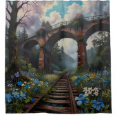 Schließt die vergangene Brücke über die Zeit Bad Duschvorhang (Vorderseite)