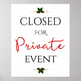 Schließt für private Feiertagsveranstaltungen Poster