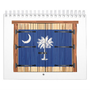 Schließte Barenttür mit Südkarolina-Staatsflagge Kalender