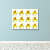 Schließung 12 gelb-weiße Orchideen Leinwanddruck (Insitu (Holzboden))