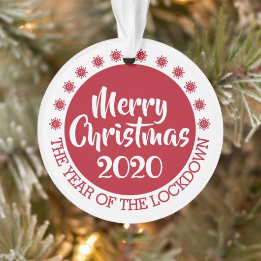 Schließung 2020 verkleidete Pandemie Weihnachtsrot Ornament (Baum)