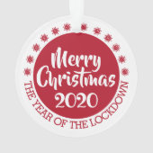 Schließung 2020 verkleidete Pandemie Weihnachtsrot Ornament (Rückseite)