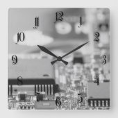 Schließung des Computers Quadratische Wanduhr (Vorderseite)