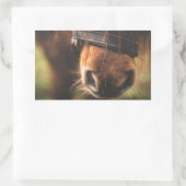 Schließung einer Niedlichen braunen Pferdedose Rechteckiger Aufkleber (Tasche)