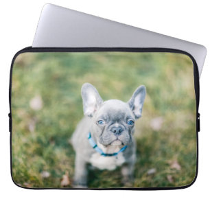 Schließung eines französischen Bulldog Laptopschutzhülle