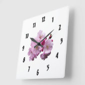 Schließung von Kirschblüten Quadratische Wanduhr (Winkel)