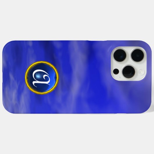 SCHLIESSUNGEN IM BLUE SKY SAPPHIRE GEM STONE MONOG Case-Mate iPhone HÜLLE (Rückseite (Horizontal))