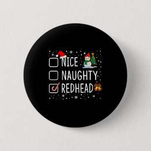 Schlimme Schöne Rothaarige Weihnachts-Pyjamas Lust Button
