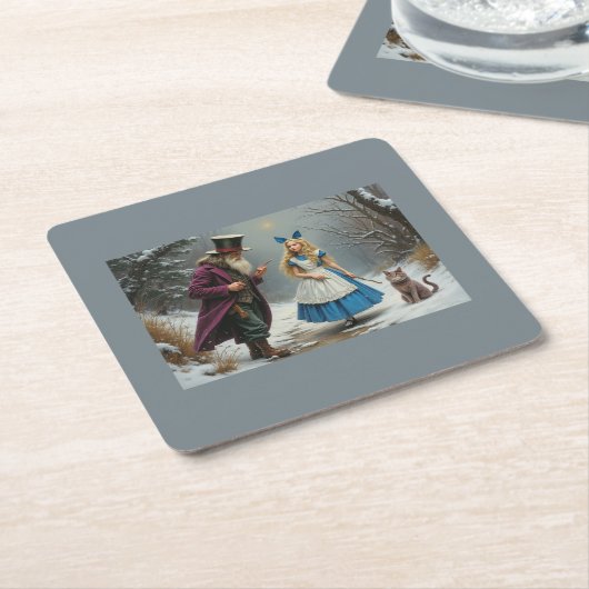 Schlimmer für Verschleiß von grauem Papier mit vie Rechteckiger Pappuntersetzer (angewinkelt)