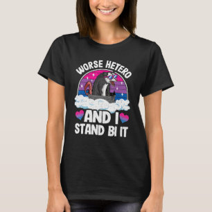 Schlimmer Hetero und ich stehe vor Opossum Bi Prid T-Shirt