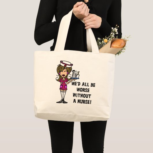 Schlimmer ohne Krankenschwester Jumbo Stoffbeutel (Vorderseite (Produkt))
