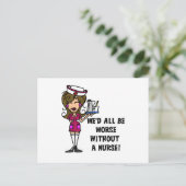 Schlimmer ohne Krankenschwester Postkarte (Stehend Vorderseite)