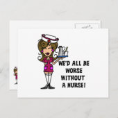 Schlimmer ohne Krankenschwester Postkarte (Vorne/Hinten)