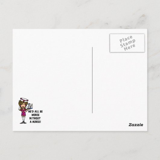 Schlimmer ohne Krankenschwester Postkarte (Rückseite)