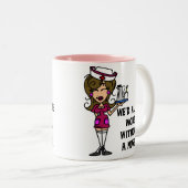 Schlimmer ohne Krankenschwester Zweifarbige Tasse (VorderseiteRechts)